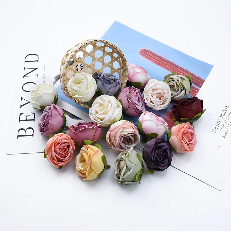 10/20 Stück Teerosen Seidenkopf Festival Raumdekoration Zuhause Sammelalbum Hochzeit Braut Diy Zubehör Ausverkauf Künstliche Blumen – Detail 12