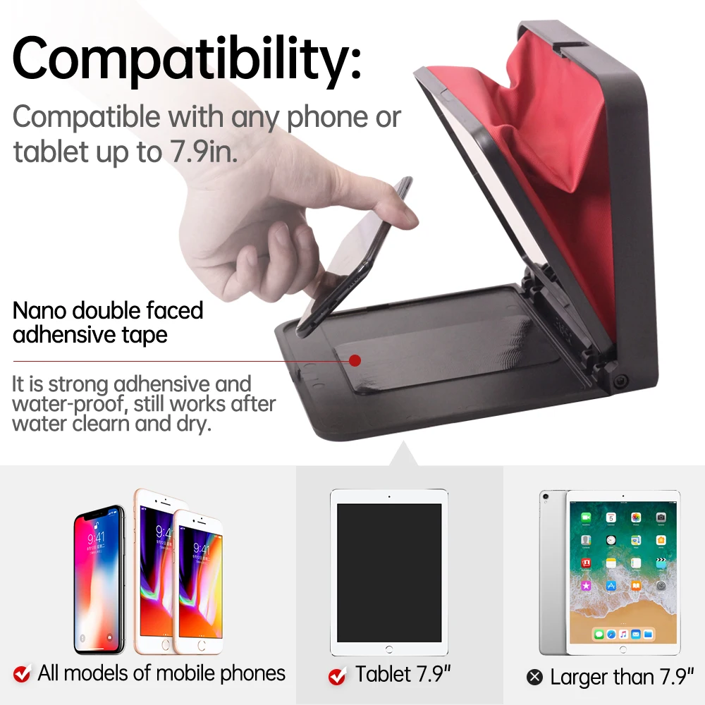 LENSGO Teleprompter lipat portabel, untuk ponsel DSLR kamera Video Tablet 7.9 inci