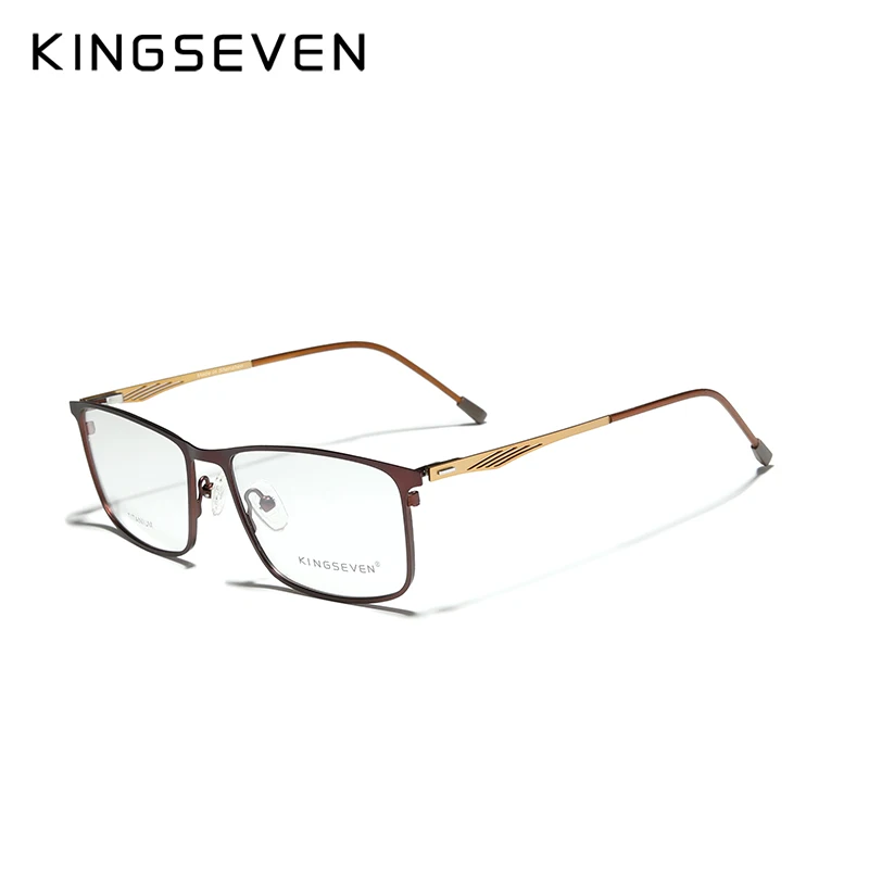 Kingseven 2022 liga de titânio óculos ópticos quadro para homens miopia eyewear suporte personalizado lentes prescrição 1.56 1.61