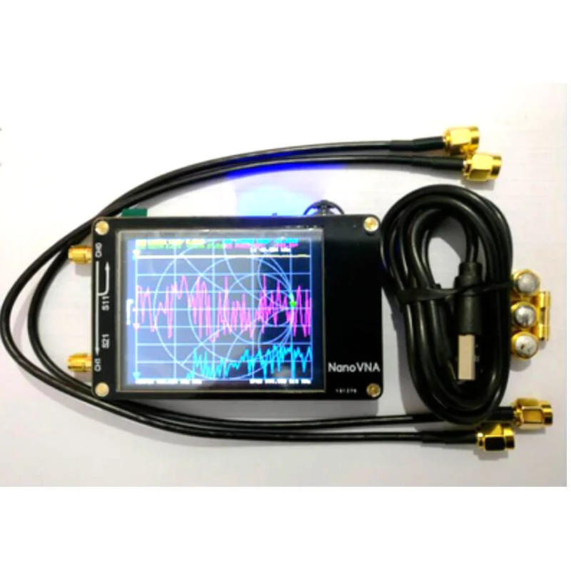 Battery + Metal shield NanoVNA Vector network analyzer 50KHz-900MHz touch screen Shortwave MF HF VHF UHF Antenna Analyzer SWR