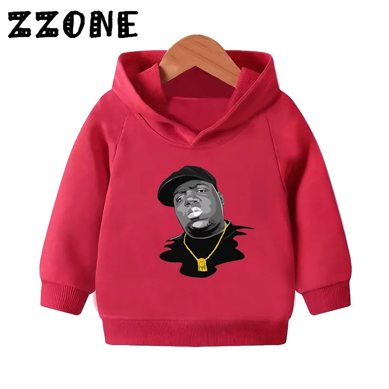 Kids Notorious Big Print Hooded Hoodies Children Biggie Smalls Sweatshirts Baby Pullover Tops Autumn Girls Boys Clothes,KMT456