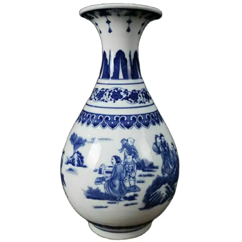 

China Old Porcelain Blue And White Porcelain Figure Painting Vase