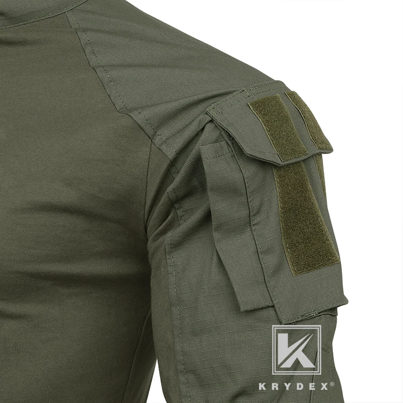 KRYDEX Ranger Green G3 Tactical BDU Combat Shirt For Shooting Hunting Paintball CP Style Outdoor Camouflage Tops + Elbow Pads