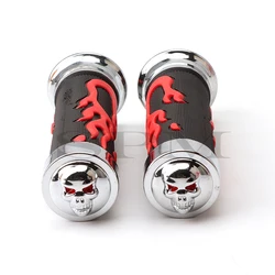 Universal Red Flame Skull 7/8 inch 22mm Motorcycle Handlebar Handlebar for Honda Suzuki Yamaha