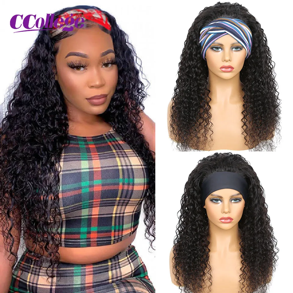 

Headband Wig Human Hair Kinky Curly Wigs No Gel Glueless Brazilian Remy Hair Cheap Human Hair Wigs Full Machine Wig 150 Density