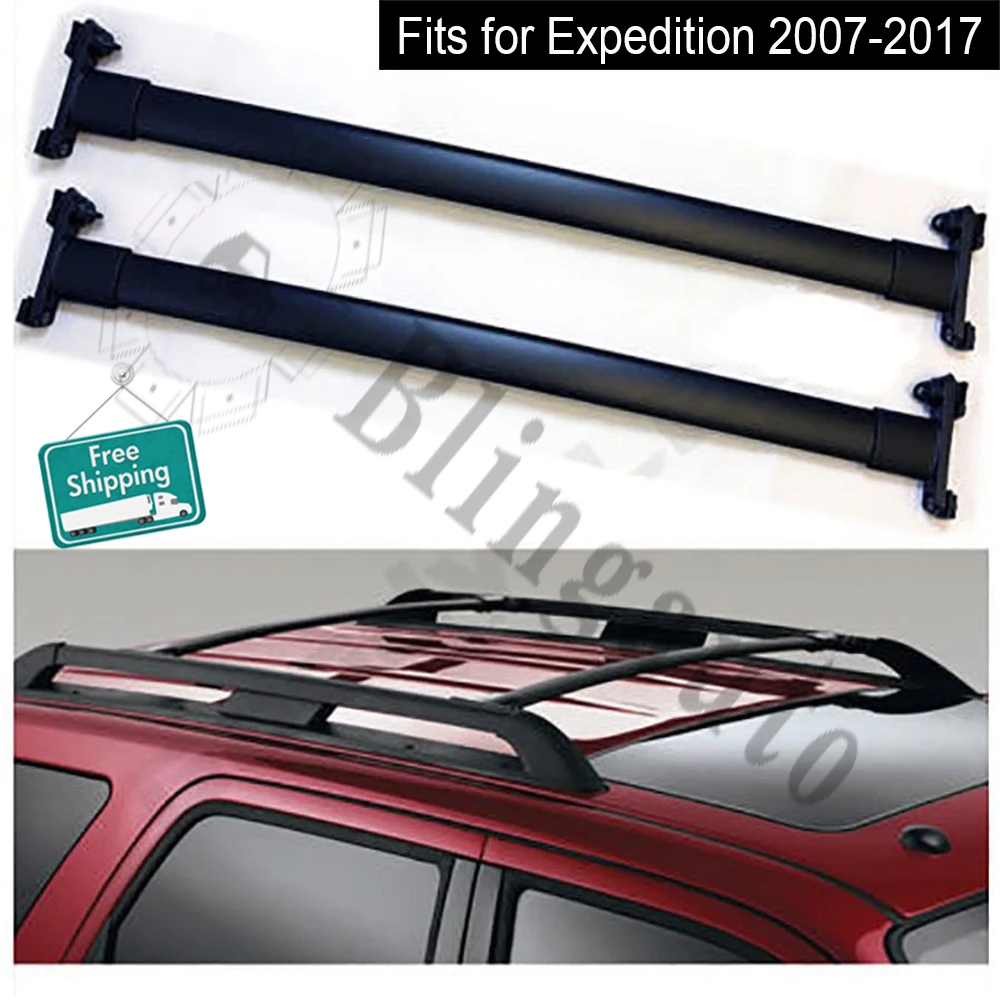 2Pcs front rear aluminium cross bar crossbar fits for -Ford Expedition 2007-2017 carrier cargo racks rails