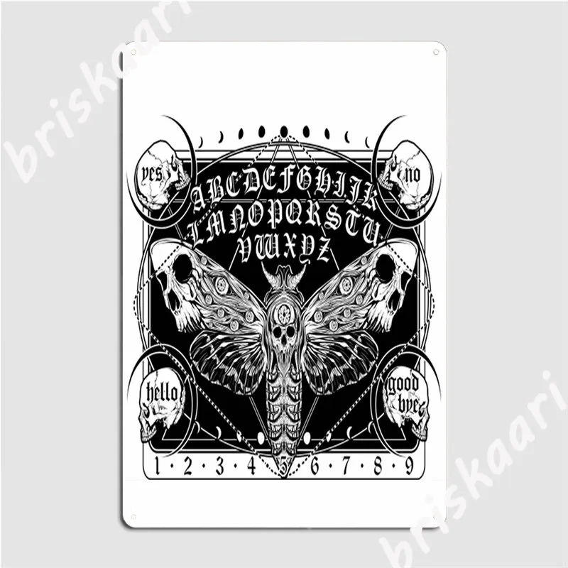 Ouija Board Death Moth Ouija Board Metal Signs Wall Mural Wall Designing Wall Plaque Tin sign Posters