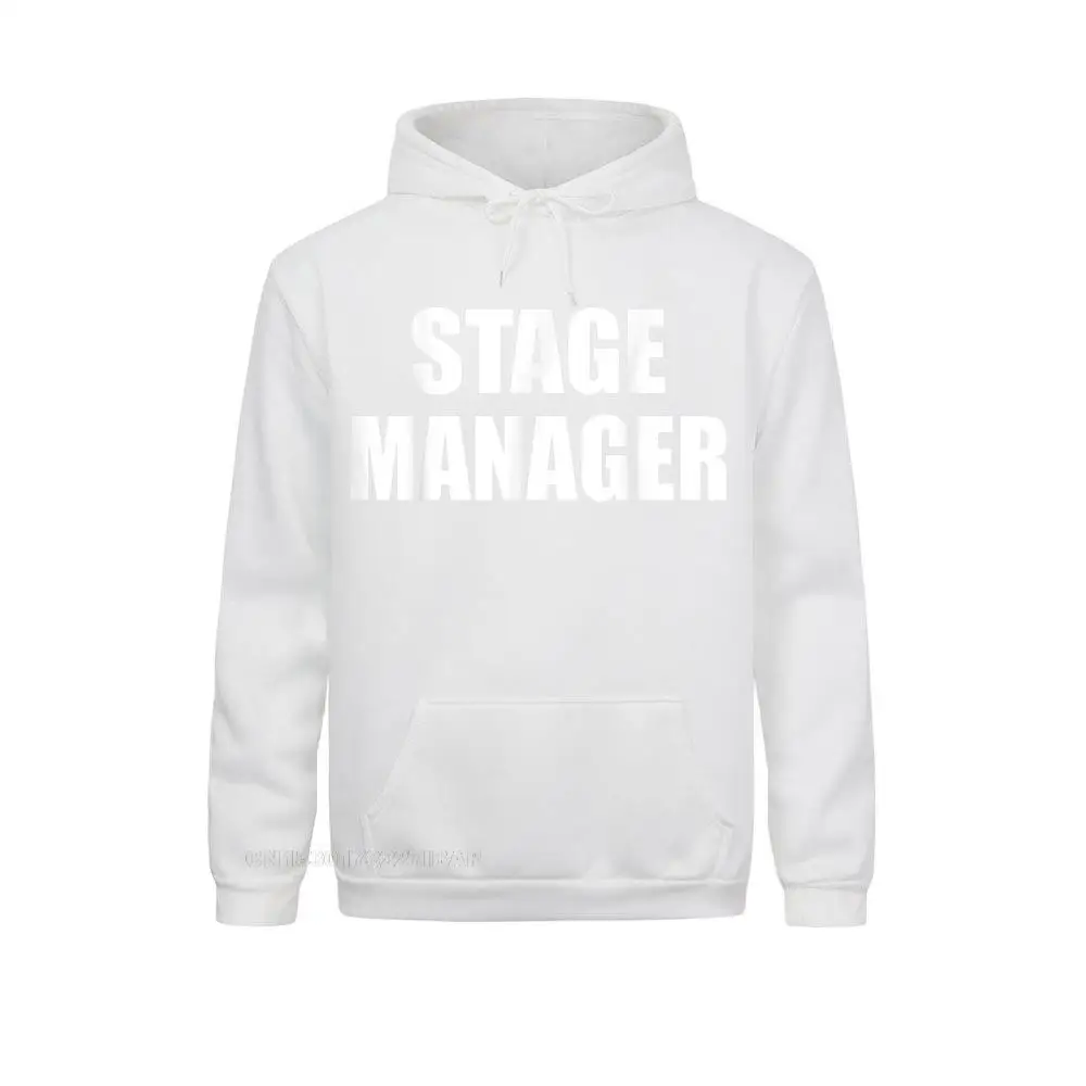 Stage Manager In White Letter On Black On One Side Men's Slim Fit Printed Hoodies Autumn Sweatshirts Group Sportswears