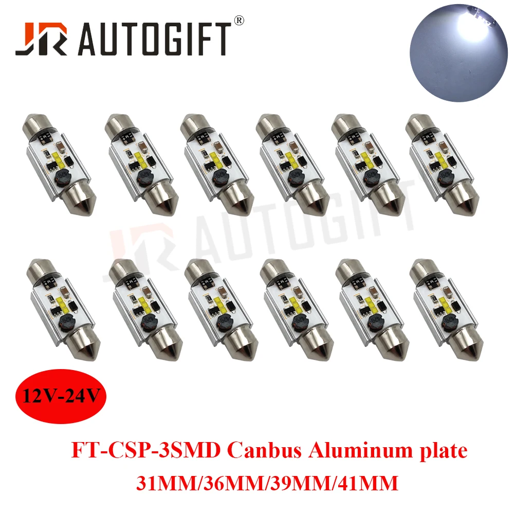 Wholesale 1000PCS Canbus 12V-24V Festoon 31/36/39/41MM C5W CSP Chip 3SMD Car license plate Interior Dome lamp Reading Bulb