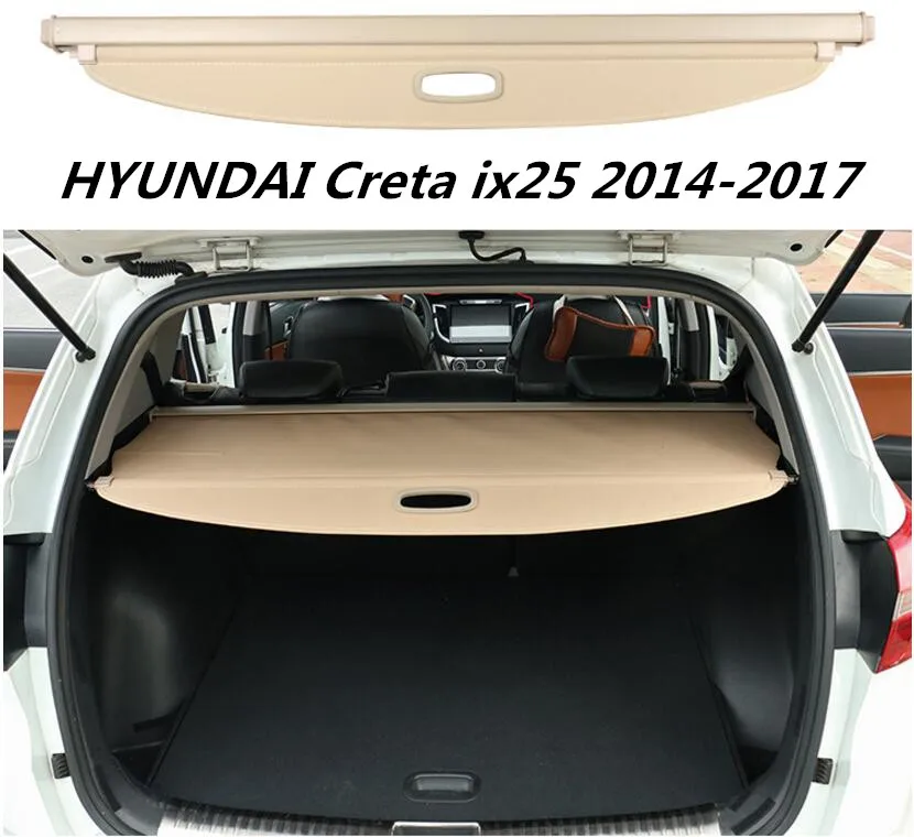 

For HYUNDAI Creta ix25 2014.2015.2016.2017 High Quality Car Rear Trunk Security Shield Cargo Cover (Black, beige)