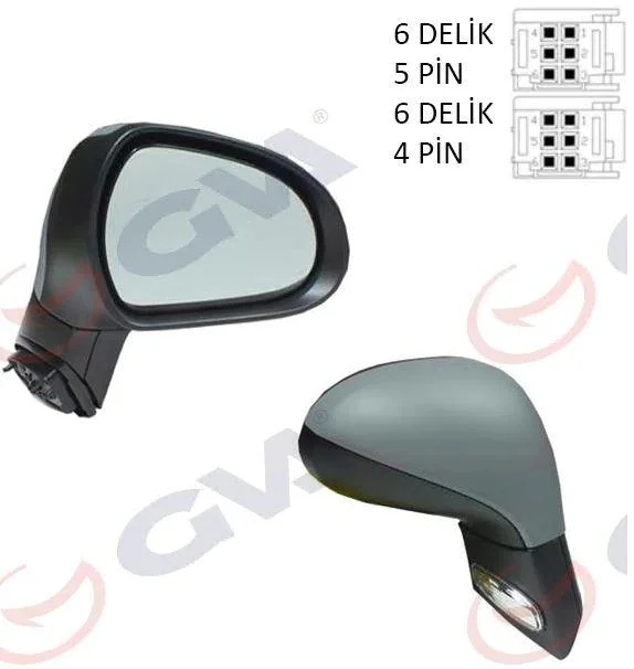 

EXTERIOR REAR VIEW MIRROR ELECTRIC RIGHT 207 2004- (SİNYALLİ-in-FLOCKLINED 446632166