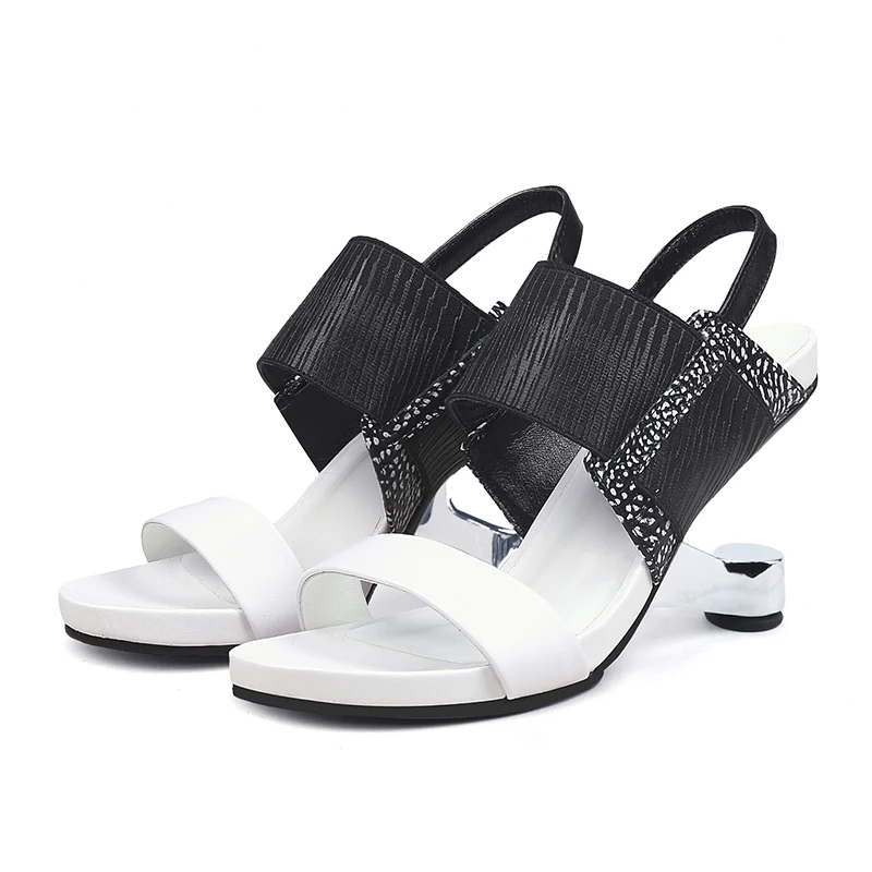 Gladiator Sandals Women shoes Metal High Heel Sandals Women Shoes Mixed Color Open Toe  2019 New Summer Women Sandals Size 34-39