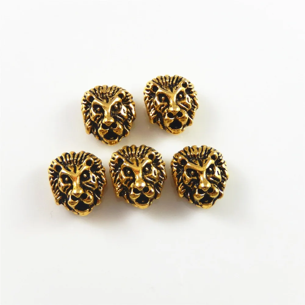 20Pcs Lion Head Beads For Bracelet Bangle Charms Necklace Making DIY Animal Vintage Gift Jewelry Accessory