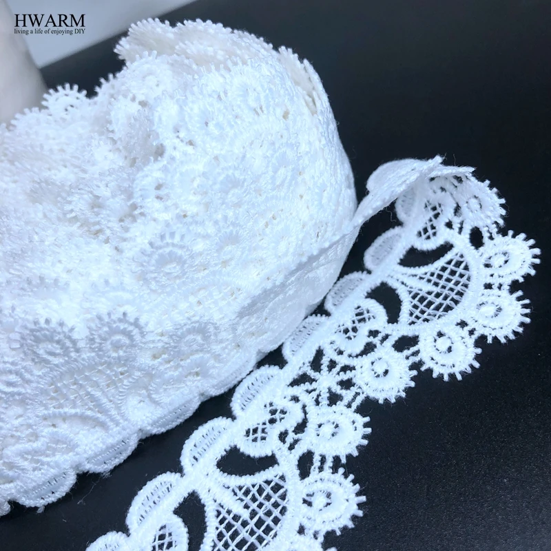 10yard 3.8cm Semicircle white african lace fabric trim Wave stripe wedding decoration hat pillow skirt accessories DIY lace