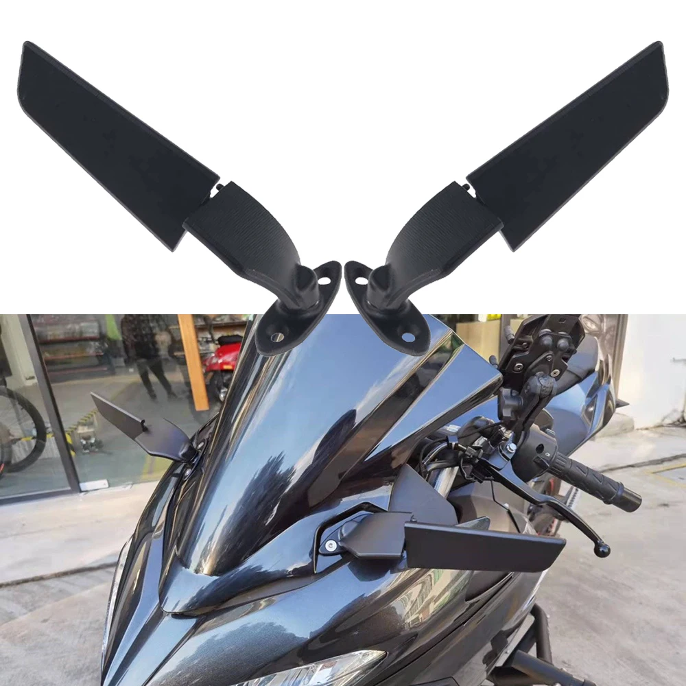 

Modified Motorcycle Rearview Mirrors Wind Wing Adjustable Rotating Side Mirrors For KAWASAKI NINJA 650 400 250 300 NINJA650