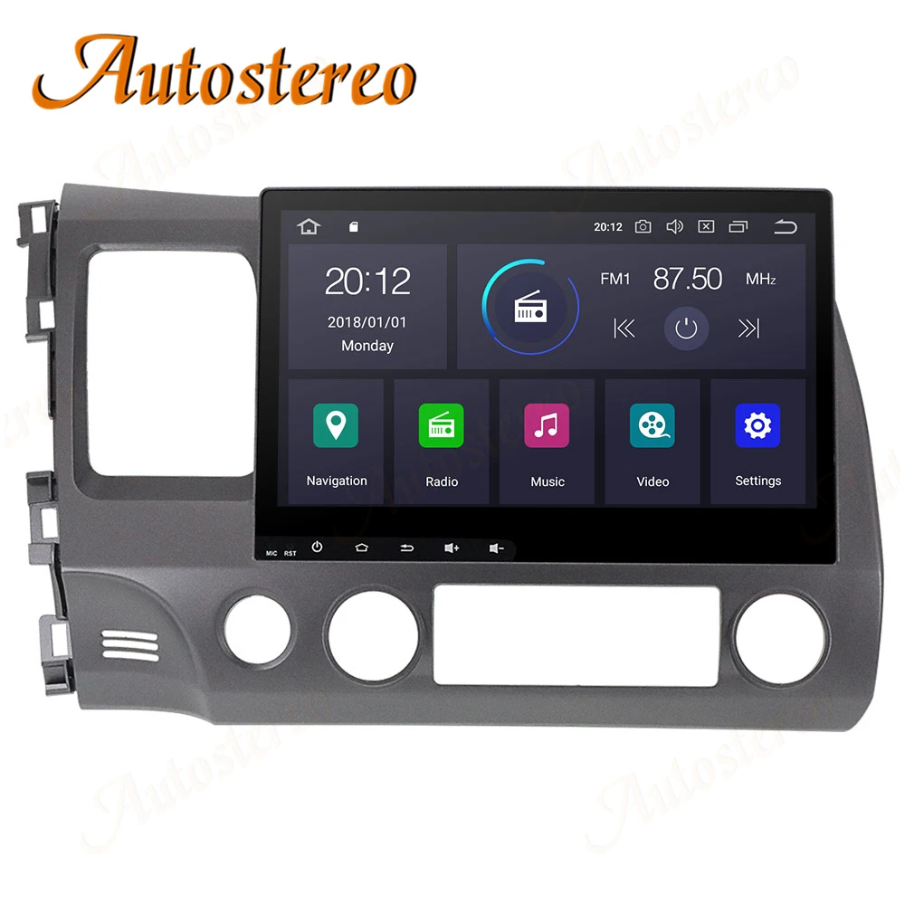 Android 13 4G + 64 GB Nawigacja samochodowa GPS dla Honda Civic 2007-2011 Auto Stereo Jednostka główna Odtwarzacz multimedialny Radio Magnetofon ISP