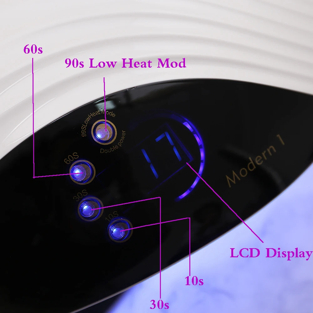 新しいネイルドライヤー現代1クジラスケールデザイン大型液晶画面10s/30s/60s/99秒タイマーマニキュアuvランプアートツール