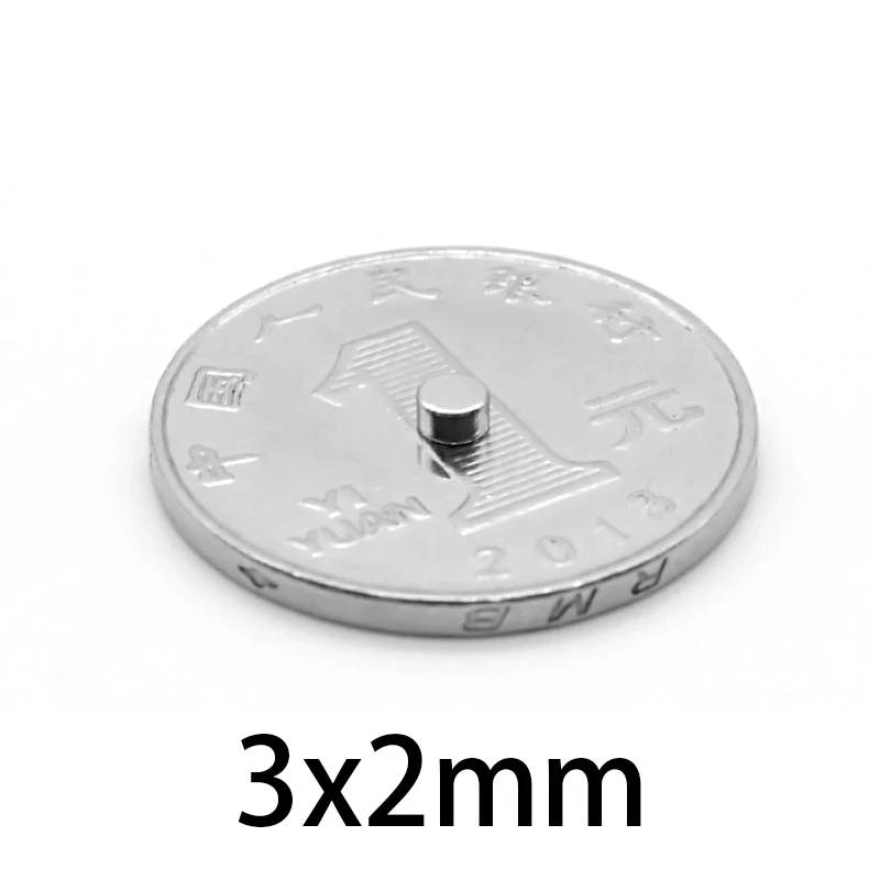 100-1000 pcs  3x2mm Diameter Magnet 3mm x 2mm Bulk Small Round Magnets 3x2mm Neodymium Disc Magnets 3*2mm strong magnetic