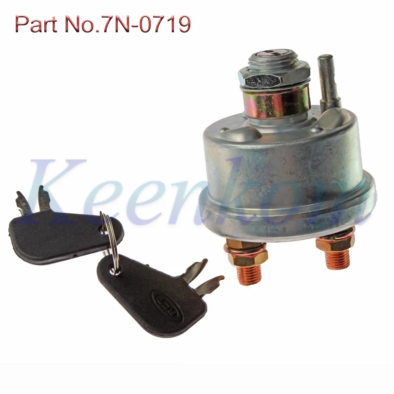 

7N0719 7N-0719 ignition Switch Heavy Equipment Battery Disconnect w/ 2 Keys 8H5306 For CAT Caterpillar Excavator