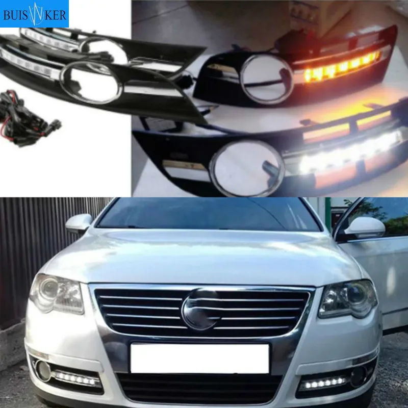 

Super bright Waterproof car light DRL LED Daytime Running Lights with fog lamp hole For VWVolkswagen Passat B6 2006-2011