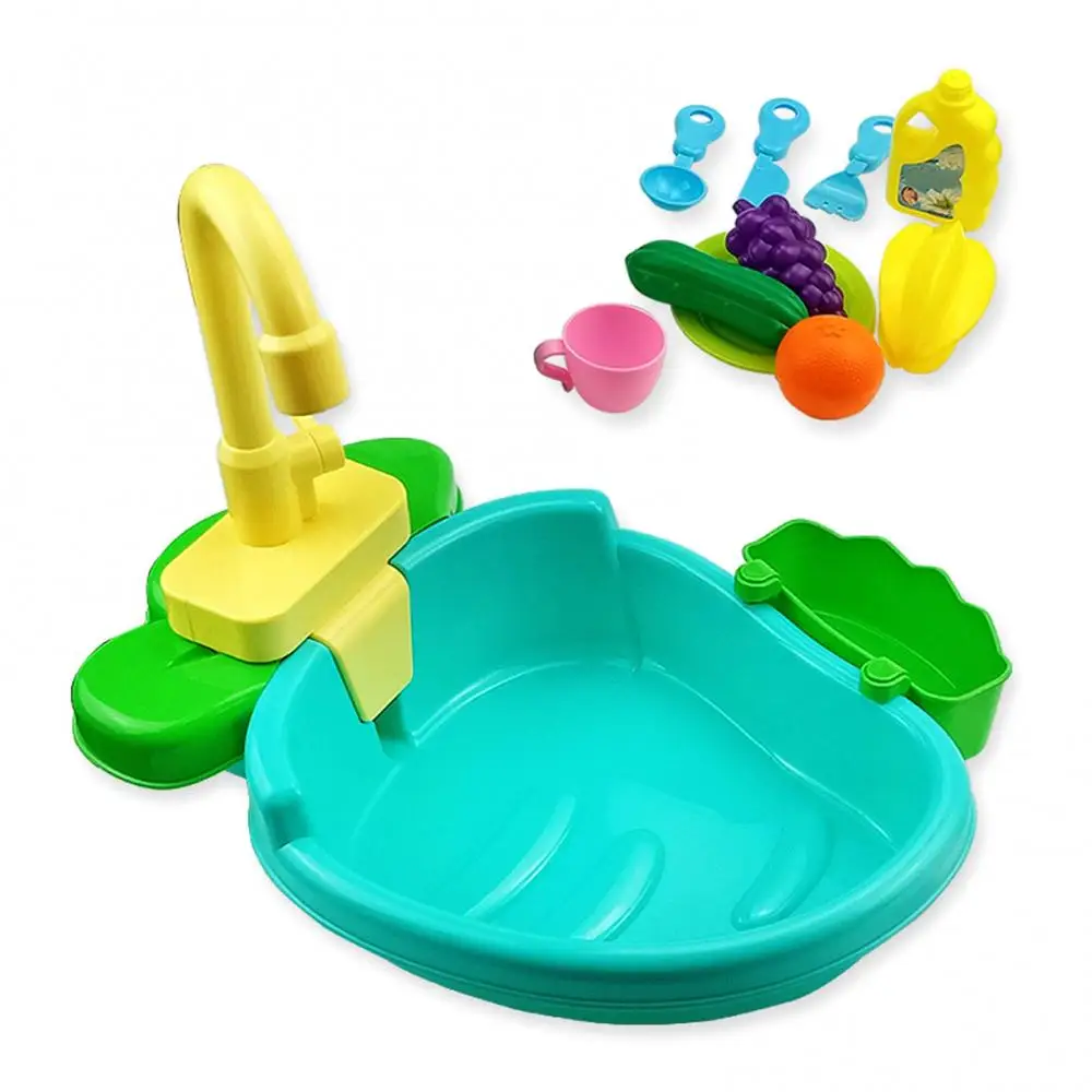 Children Wash Basin Bath Shower Bird Bathroom Tap Kitchen Set Play House Toy