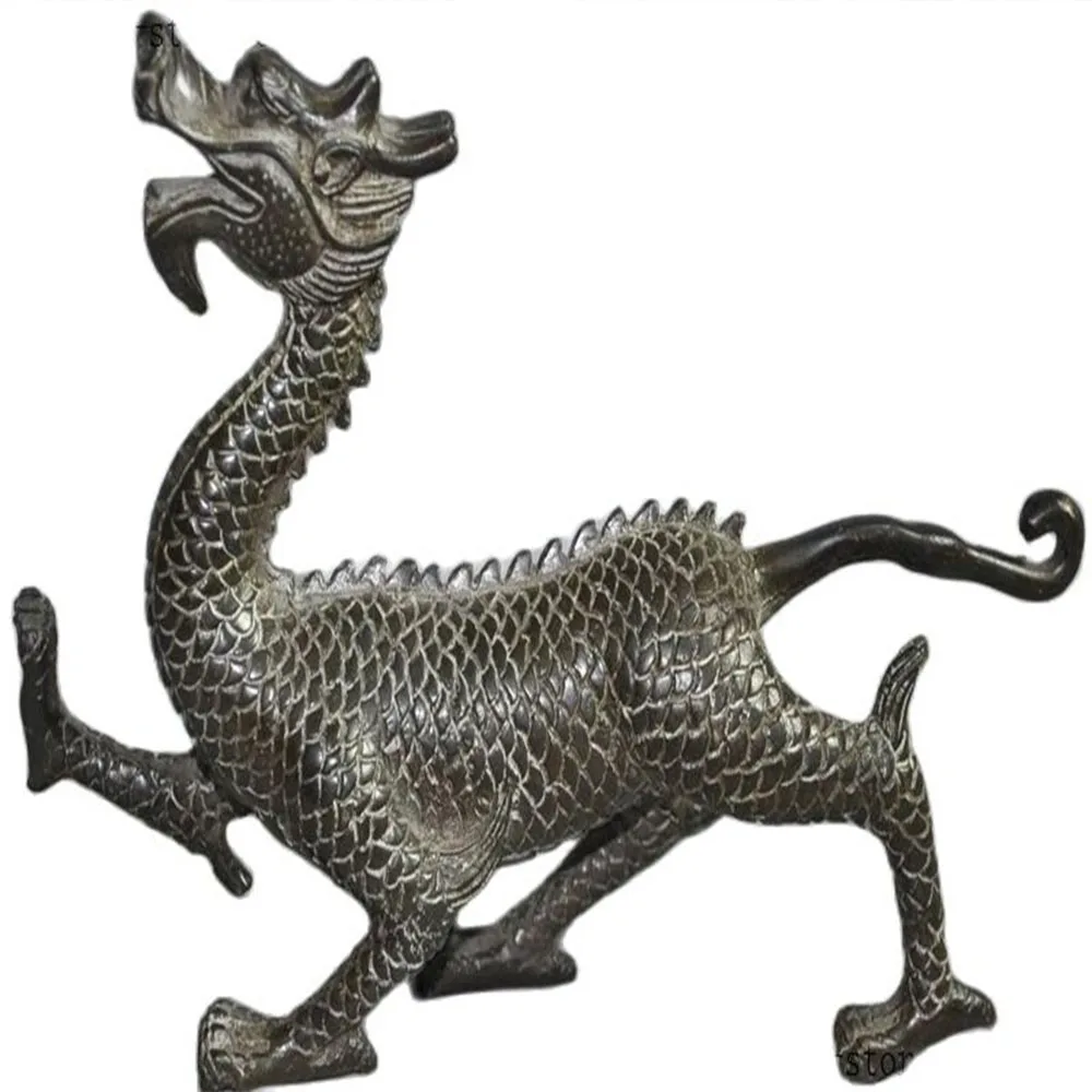 

Статуэтка китайского фэншуй, бронзовый Зодиак, дракон, декоративная статуя, 8 дюймов, на удачу