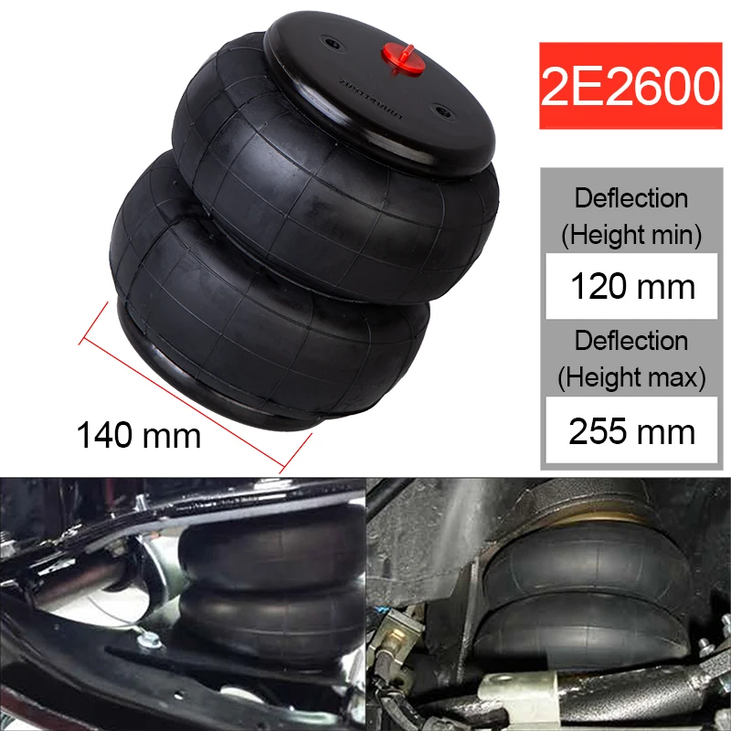 2600Ib 1/2 "NPT Jednoportowe zawieszenie Poduszki powietrzne D2600 Dominator 58616 Sprężyny spustowe Sprężyny pneumatyczne zawieszenie — zdjęcie 6