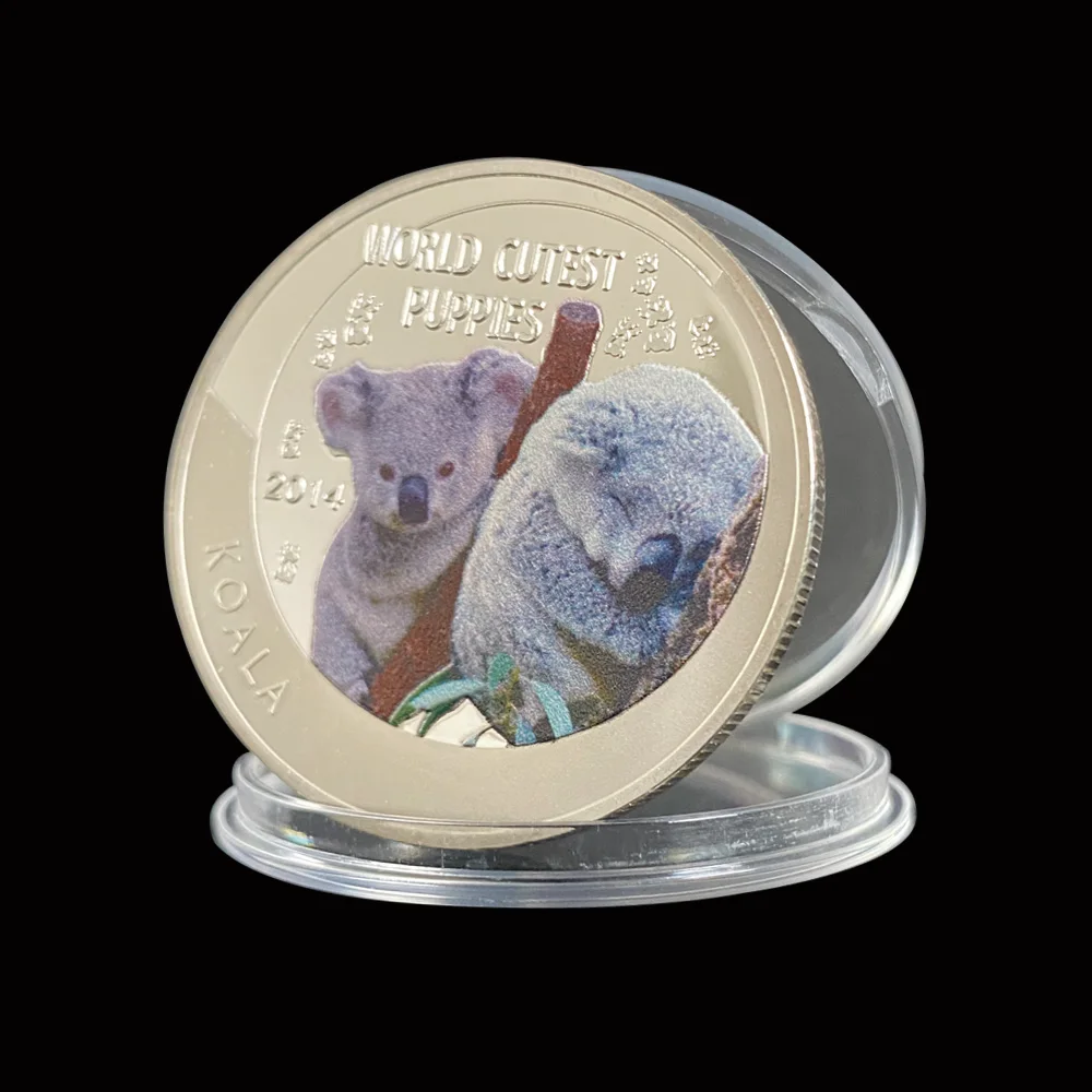 

2014 World Puppies Koala Pattern Elizabeth II Silver Coin For Collection Gift