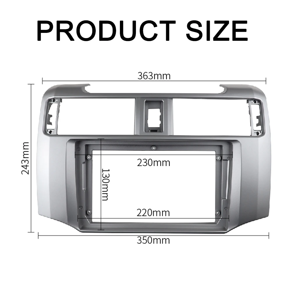 9 INCH Radio Fascia for TOYOTA 4 RUNNER 2009+ Faceplates Mounting Frames Stereo DVD Player Install Surround Trim Panel GPS Bezel