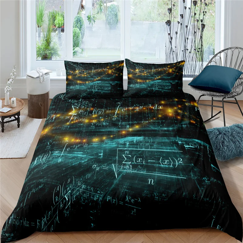 

Home Textile Luxury 3D Mathematics Pattern Print 2/3Pcs Comfortable Duvet Cover Pillowcase Bedding Sets Queen and King Size