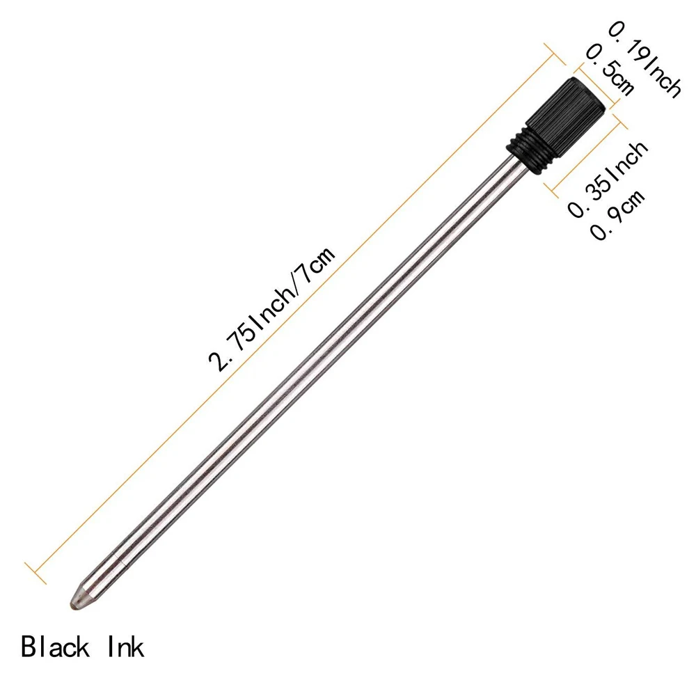 Lote de bolígrafos de Metal de 7CM de longitud, recambio especial para bolígrafo de cristal de diamante, 0,7mm, suministros escolares de oficina, PH2005, 5 unidades