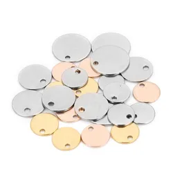 10-20pcs Stainless Steel Charms Pendant Round Stamping Blank Stamping Dog Tag Charms For Necklace DIY Jewelry Making Wholesale