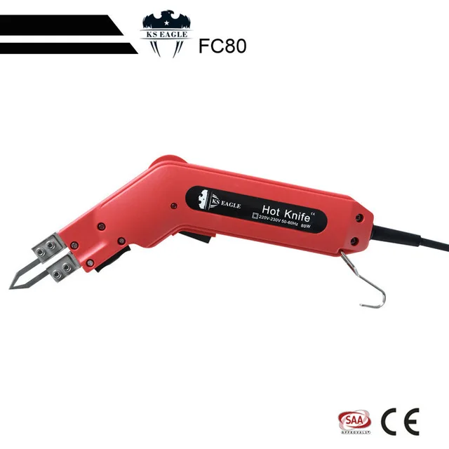 KS EAGLE 80W Hot Knife Heat Thermal Cutter Hand Held Cutter Non-Woven Fabric Rope and Sealing Synthetic Fabrics Heating Knife