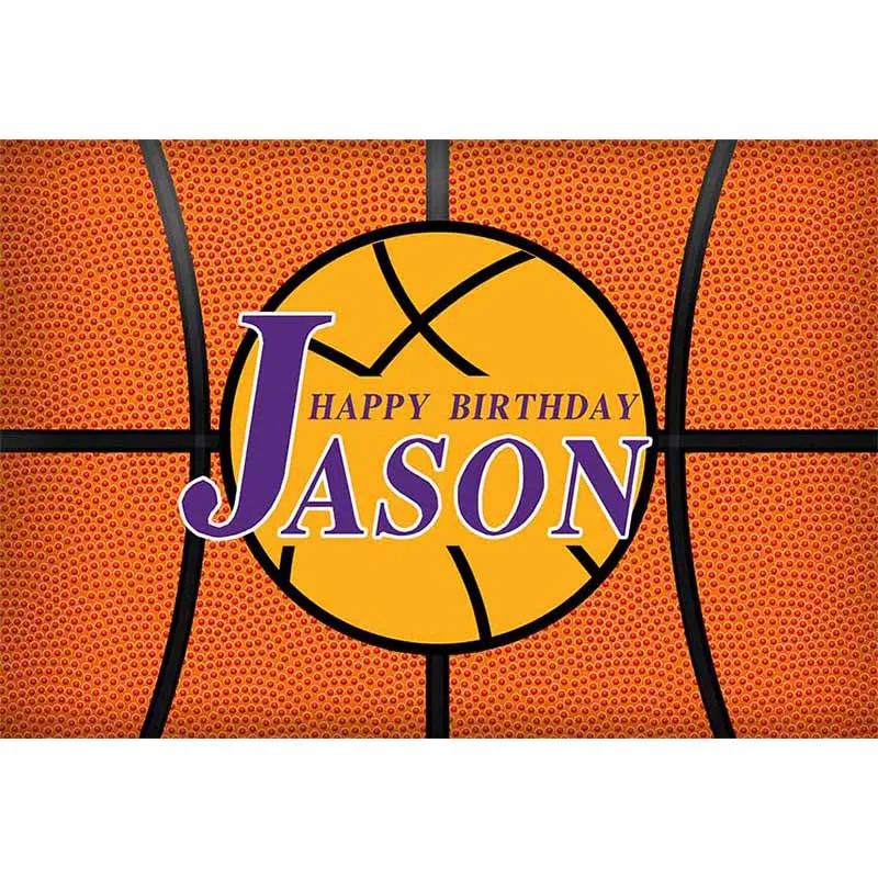 ที่กำหนดเอง Happy Birthday Party Photocall ฉากหลังบาสเกตบอล Boy นักกีฬาการถ่ายภาพพื้นหลังสตูดิโอถ่ายภาพ Photozone Decor