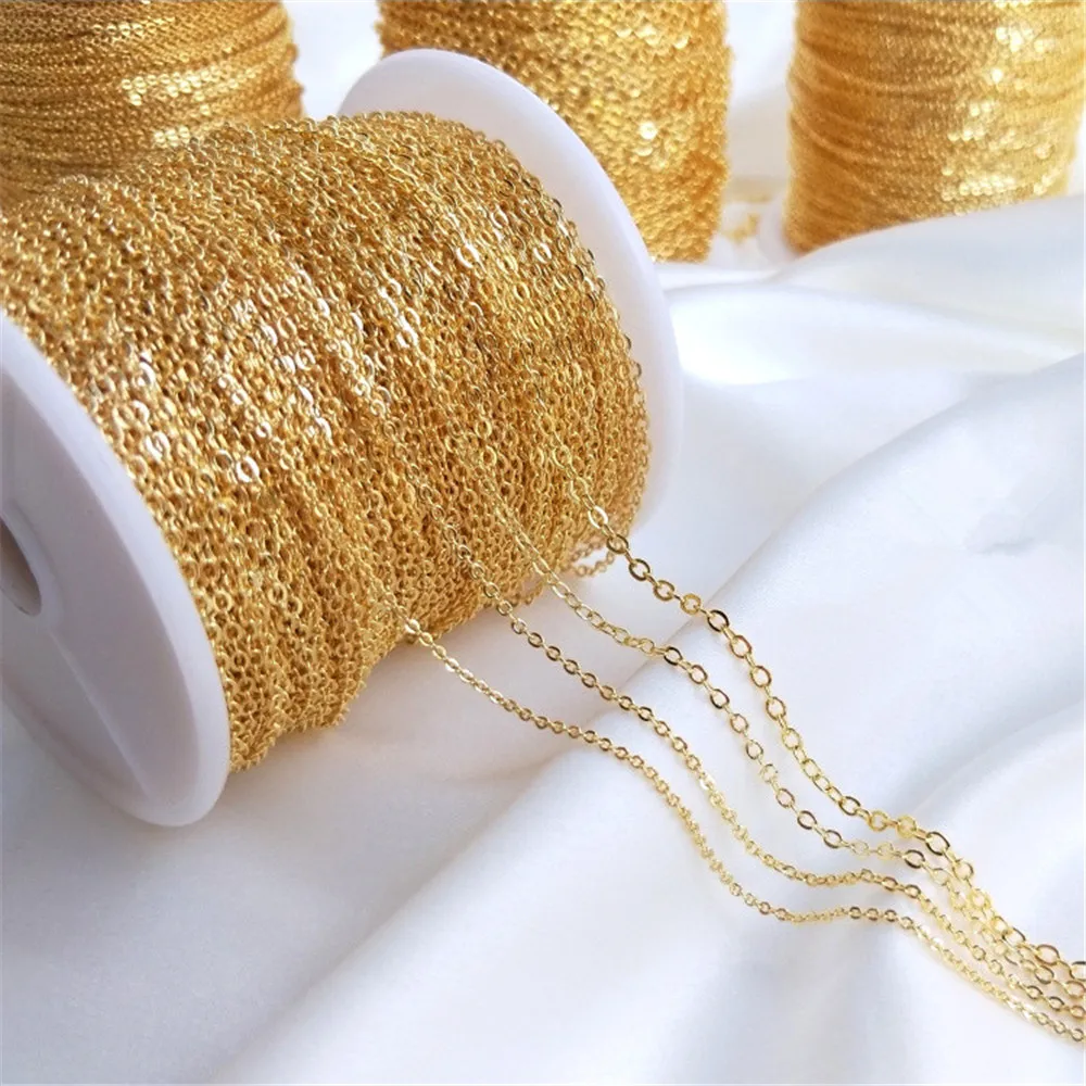 Korean copper 18K gold plated color chain not easy to fade O chain necklace DIY handmade bracelet accessories materials