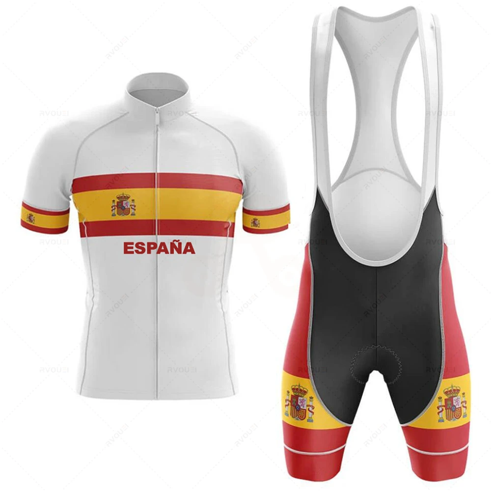 2023 Mens Spain Pro Team Short-sleeved Cycling Jersey Suit Bib Bicycle Set Uniform Maillot Ciclismo Hombre Verano 2022 Jumpsuit