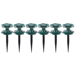 6 Pack Garden Hose Guide Spike,Duty Dark Green Spin Top, Keeps Garden Hose Out of Flower Beds, for Plant Protection