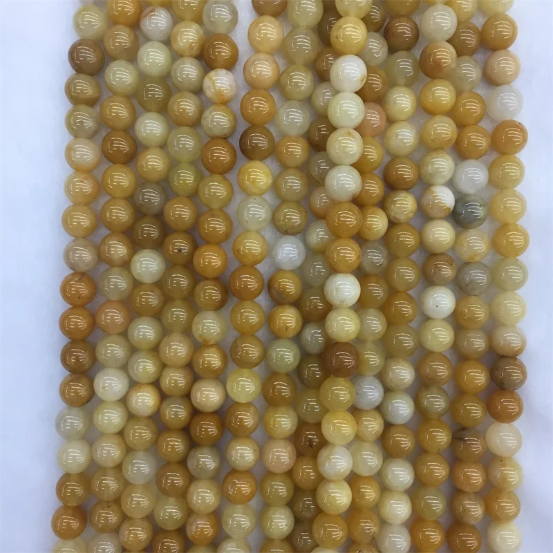 6/8/10mm Brazil Topaz Genuine Gemstone Undyed Natural Stone Round Spacer Gem Bead for Jewelry Bracelet Diy Making