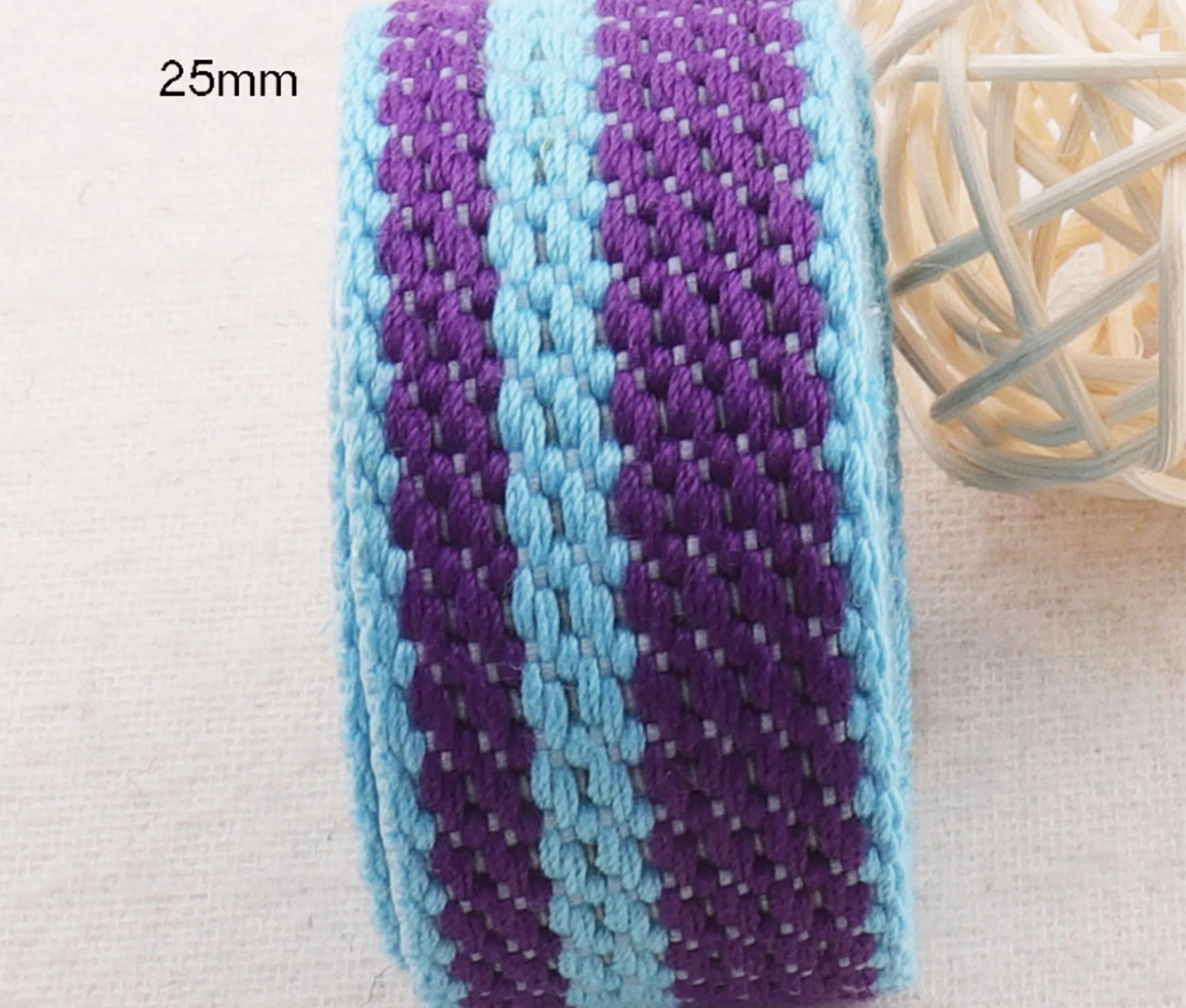 25mm blue Cotton Webbing Purse Strap Handbag Ribbon Belt Tape Bag Straps Tote Supplies