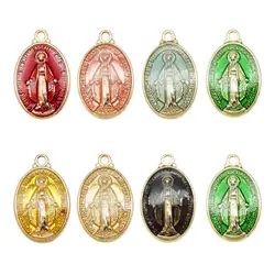 Classics 20pcs Colorful Enamel Zinc Alloy Pendant Charm Religious Classic Necklace Pendant DLY Accessories DIY Jewelry Crafts