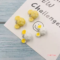 10pcs Hot Selling Adorable Resin Kawaii Popcorn Charms Pendant for Earring, Fashion Keychain Jewelry Accessory DIY Making