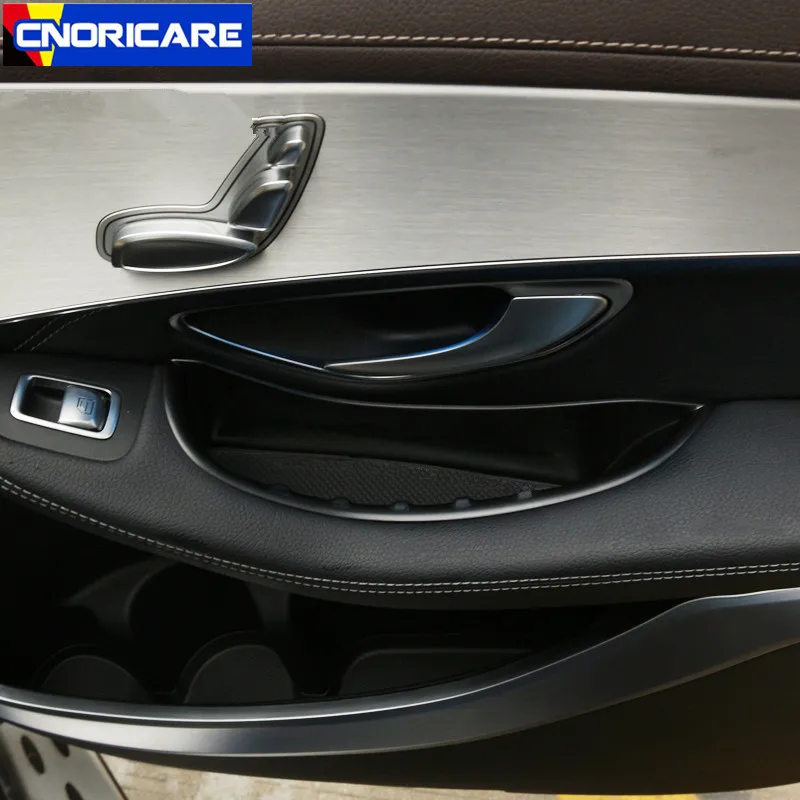 Car Door Armrest Storage Box Decoration For Mercedes Benz C Class W205 2015-18 GLC X253 2016-18 Interior Modified Accessories
