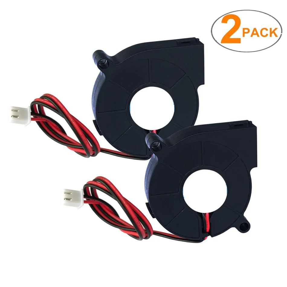 5015 12V & 24V che raffreddano i Fan di plastica neri della parte del ventilatore 50x50x15mm del dispositivo di raffreddamento di cc dell'estrusore
