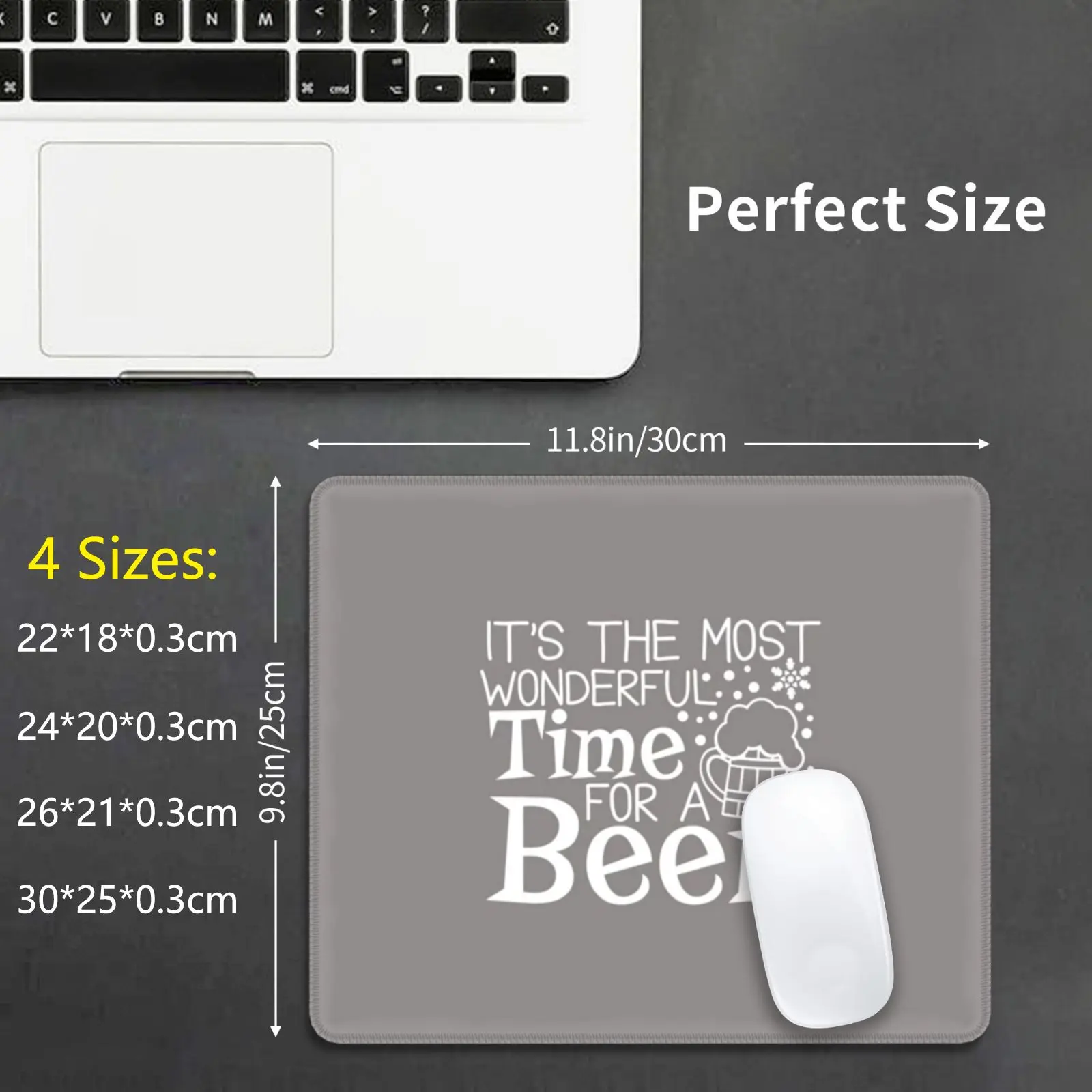 It's The Most Wonderful Time To Have A Beer Mouse Pad DIY Print Beer Drinker Beer Gift Beer Lover