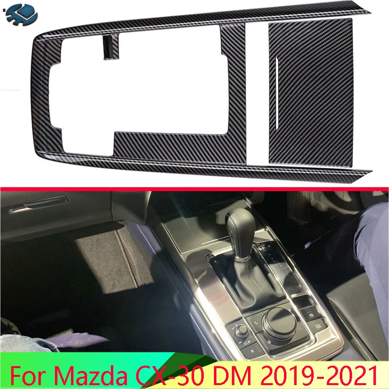 For Mazda CX-30 DM 2019-2021 Stainless Steel Gear Shift Panel Center Console Cover Trim Frame Car Styling Sticker