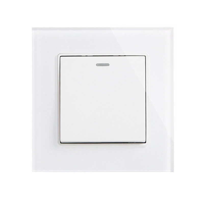 Avoir Wall Button Switch 1 2 3 4 Gang 1 2 Way Button Switches Light Switch On / Off Glass Panel Outlet Lamp Light Switch