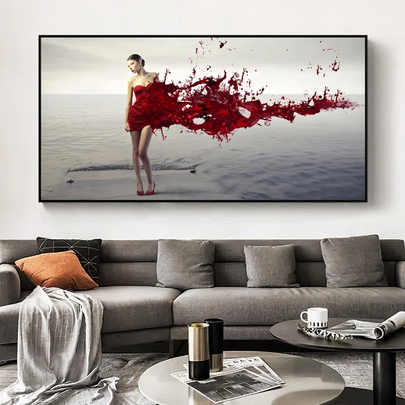 

Canvas Decorative Paintings for Home Decor, Modern Sexy Women, Ocean Portrait Posters, Prints on the Wall, Painting