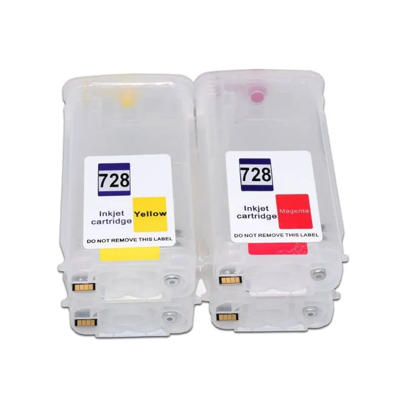 130ML 4Colors Compatible Empty Refillable Ink Cartridge With Chip For HP Designjet T730 T830 HP728 T 730 830 Plotters