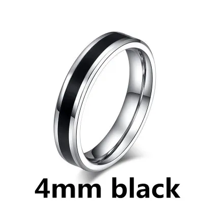 Stainless Steel Rings Classic Alliance Wedding Rings for Women Men Black & silver colour Color Rings Couple Jewelry Promise Band