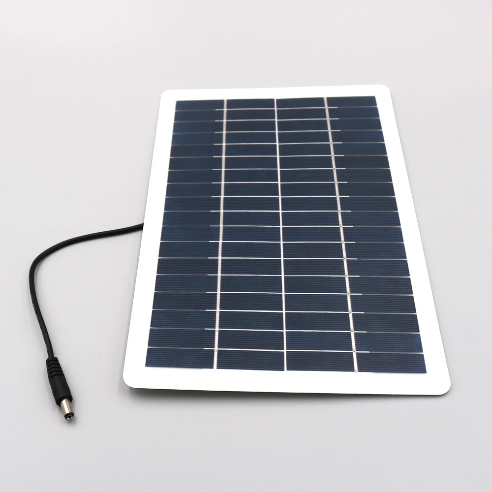 7.5Watt 18V DC Battery Charger Charge 12V Battries Voltage 5.5*2.1 DC port Power Bank Outdoor Solar Cell 18650 4.2V 8.4V 11.1V 1